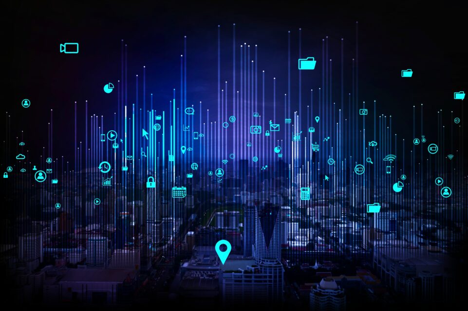smart city network connection concept
