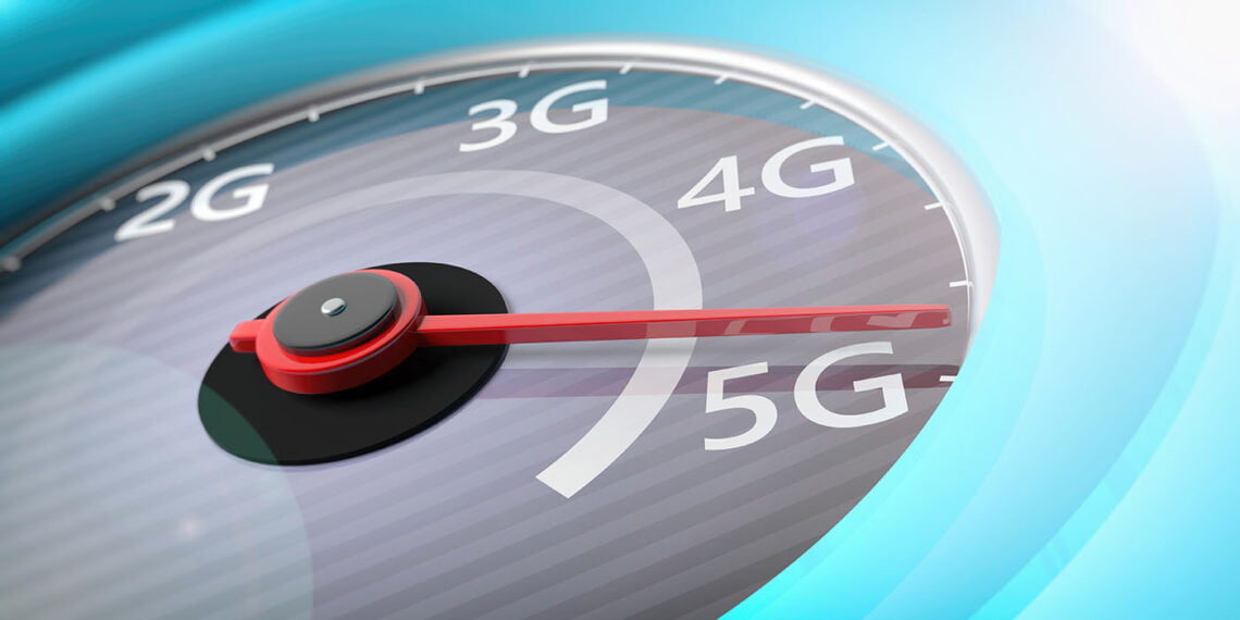 Private Network Operators: 5G High speed network connection. Reaching 5g, speedometer close